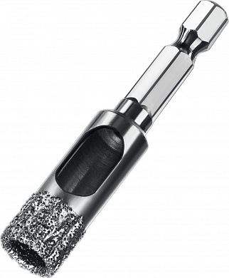 Купить ЗУБР АВК, d 12 мм, (HEX 1/4″, 15 мм кромка), вакуумное алмазное трубчатое сверло, Профессионал (29865-12) в интернет-магазине zubr-vrn в Воронеже