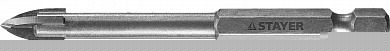 Купить STAYER 10 мм, 4х кромка, HEX 1/4, Сверло по стеклу и кафелю (2985-10) в интернет-магазине zubr-vrn в Воронеже