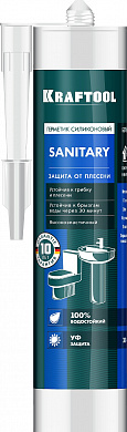 Купить KRAFTOOL SANITARY, 300 мл, белый, санитарный силиконовый герметик (41255-0) в интернет-магазине zubr-vrn в Воронеже