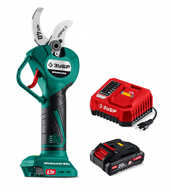 Купить ЗУБР 20 В, 40 мм макс. рез, 1 АКБ LMS (2 Ач), секатор аккумуляторный (СКБ-2040-21) в интернет-магазине zubr-vrn в Воронеже
