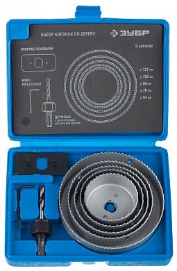 Купить ЗУБР 5 коронок, 64-127 мм, набор коронок по дереву (29553-H7) в интернет-магазине zubr-vrn в Воронеже