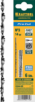 Купить KRAFTOOL Pro Cut, 130 мм, 6 шт, спиральные полотна для лобзика (15344-03) в интернет-магазине zubr-vrn в Воронеже