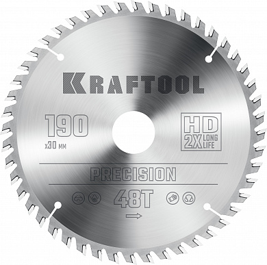 Купить KRAFTOOL Precision, 190 х 30 мм, 48Т, пильный диск по дереву (36952-190-30) в интернет-магазине zubr-vrn в Воронеже