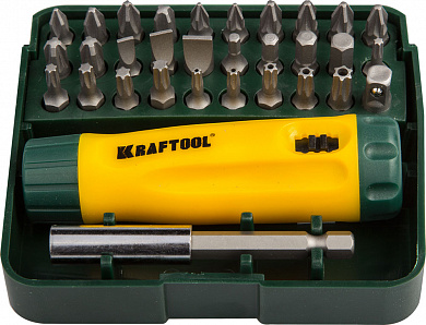 Купить KRAFTOOL Kompakt-32, 32 предм., с насадками, реверсивная отвертка (26142-H32) в интернет-магазине zubr-vrn в Воронеже