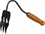 GRINDA ProLine 120х86х265 мм, 3-х зубые, деревянная ручка, грабли-рыхлитель (421514)