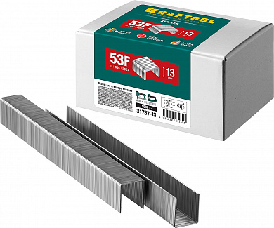 Купить KRAFTOOL скобы тип 53F (D/056), 13 мм, калибр 23GA. 5000 шт (31787-13) в интернет-магазине zubr-vrn в Воронеже