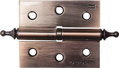 Купить ЗУБР 75 х 63 х 2.5 мм, разъемная, правая, цвет старая медь (AC), 2 шт, карточная петля (37605-075-6R) в интернет-магазине zubr-vrn в Воронеже