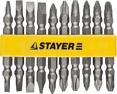 Купить STAYER 10 шт, набор двусторонних бит (2605-H10) в интернет-магазине zubr-vrn в Воронеже
