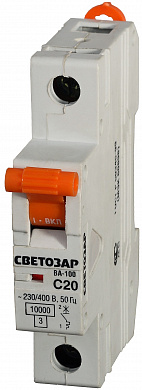 Купить СВЕТОЗАР ВА-100, 1P, 63А, C, 10кА, автоматический выключатель (SV-49071-63-C) в интернет-магазине zubr-vrn в Воронеже