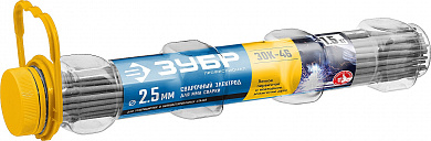 Купить ЗУБР Д 2.5 х 350 мм, 1.5 кг в ПВХ тубе, ЗОК-46 рутил-целлюлозный, электрод сварочный, Профессионал (40031-2.5) в интернет-магазине zubr-vrn в Воронеже