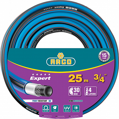 Купить RACO EXPERT, 3/4″, 25 м, 30 атм, четырёхслойный, армированный, поливочный шланг (40302-3/4-25) в интернет-магазине zubr-vrn в Воронеже