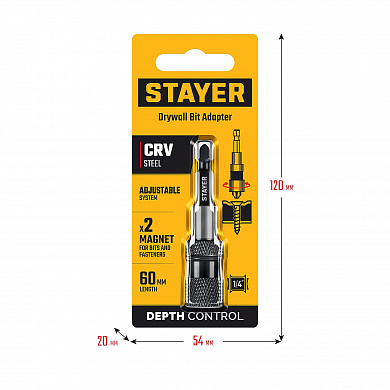 Купить STAYER DC 65, Адаптер с регулировкой глубины вкручивания для ГКЛ (26741) в интернет-магазине zubr-vrn в Воронеже