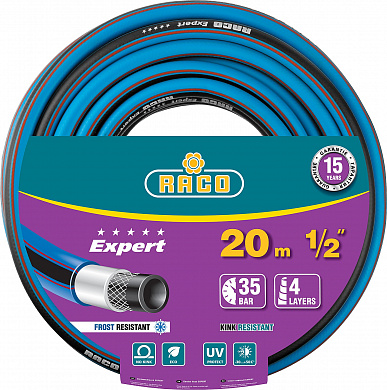 Купить RACO EXPERT, 1/2″, 20 м, 35 атм, четырёхслойный, армированный, поливочный шланг (40302-1/2-20) в интернет-магазине zubr-vrn в Воронеже