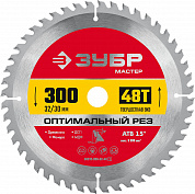 ЗУБР Оптимальный рез, 300 x 32/30 мм, 48Т, пильный диск по дереву (36912-300-32-48)