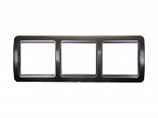 СВЕТОЗАР Гамма, горизонтальная, цвет темно-серый металлик, тройная, накладная панель (SV-54148-DM)