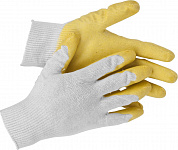 Перчатки с латексным обливом STAYER PROTECT, эластичные, натуральный хлопок, размер S-M