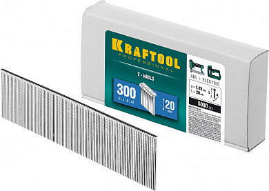 Купить KRAFTOOL гвозди тип 300 (47/J/ F), 20 мм, калибр 18GA. 5000 шт (31785-20) в интернет-магазине zubr-vrn в Воронеже