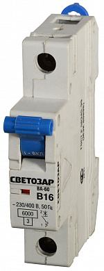 Купить СВЕТОЗАР ВА-60, 1P, 63А, B, 6кА, автоматический выключатель (SV-49051-63-B) в интернет-магазине zubr-vrn в Воронеже