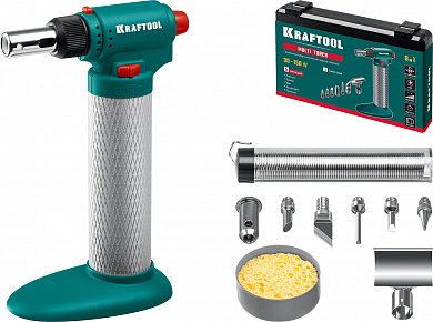 Купить KRAFTOOL Multi torch, 30 - 150 Вт, 1300°С, набор 8 в 1: горелка, фен, пьезоподжиг, газовый паяльник (55506-H8) в интернет-магазине zubr-vrn в Воронеже