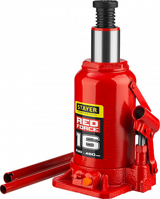 Купить STAYER RED FORCE, 16 т, 230 - 460 мм, бутылочный гидравлический домкрат, Professional (43160-16) в интернет-магазине zubr-vrn в Воронеже