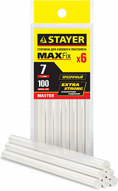 Купить STAYER Cristal, 7 х 100 мм, 6 шт, прозрачные, универсальные клеевые стержни Professional (2-06817-T-S06) в интернет-магазине zubr-vrn в Воронеже