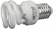 Энергосберегающая лампа СВЕТОЗАР "Спираль", цоколь E27(стандарт), теплый белый свет (2700 К), 10000 час, 8Вт(40)