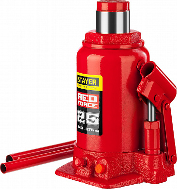 Купить STAYER RED FORCE, 25 т, 240 - 375 мм, бутылочный гидравлический домкрат, Professional (43160-25) в интернет-магазине zubr-vrn в Воронеже