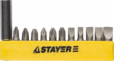 Купить STAYER 12 шт, набор бит с адаптером (2609-H12) в интернет-магазине zubr-vrn в Воронеже