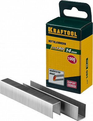Купить KRAFTOOL скобы тип 140 (G/11/57), 14 мм, калибр 20GA. 1000 шт (31680-14) в интернет-магазине zubr-vrn в Воронеже