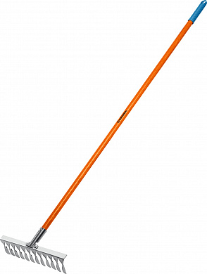 Купить GRINDA PS-12 FIBER, 380 х 100 х 1530 мм, 12 витых зубцов, нержавеющая сталь, фибергласовый черенок, садовые грабли, PROLine (39482-12) в интернет-магазине zubr-vrn в Воронеже