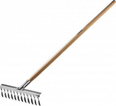 Купить GRINDA PS-12 WOOD, 370 х 105 х 1300 мм, 12 витых зубцов, нержавеющая сталь, деревянный черенок, садовые грабли, PROLine (39481-12) в интернет-магазине zubr-vrn в Воронеже