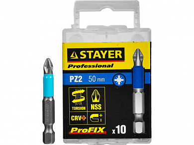 Купить STAYER ProFix PZ2, 50 мм, 10 шт, набор бит, Professional (26223-2-50-10) в интернет-магазине zubr-vrn в Воронеже