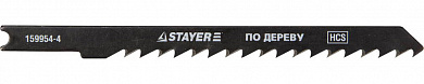 Купить STAYER U144D, U-хвост., HCS сталь, по дереву, шаг зуба 4 мм (6TPI), раб. длина 75 мм, 2 шт, полотна для лобзика, Professional (159954-4) в интернет-магазине zubr-vrn в Воронеже