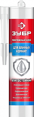 Купить ЗУБР 300 мл, белый, влагостойкий монтажный клей (41335) в интернет-магазине zubr-vrn в Воронеже