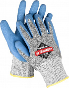 ЗУБР M, перчатки для защиты от порезов с рельефным латексным покрытием (11277-M)
