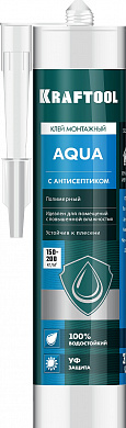 Купить KRAFTOOL AQUA, 310 мл, белый, водостойкий монтажный клей (41345) в интернет-магазине zubr-vrn в Воронеже