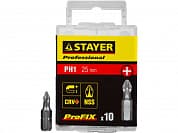 STAYER ProFix PH1 25 мм, 10 шт, набор бит, Professional (26201-1-25-10)