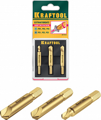 Купить KRAFTOOL 3 шт, набор экстракторов поврежденного крепежа (26770-H3) в интернет-магазине zubr-vrn в Воронеже