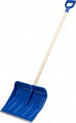 Снеговая лопата ЗУБР АЛЯСКА 490 мм пластиковая с алюминиевой планкой деревянный черенок V-ручка