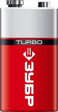 Купить ЗУБР TURBO, 6LR61 (крона), 1 шт, 9 В, алкалиновая батарейка (59219) в интернет-магазине zubr-vrn в Воронеже