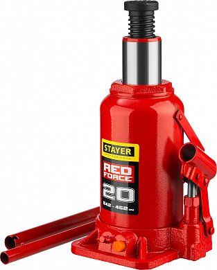 Купить STAYER RED FORCE, 20 т, 242 - 452 мм, бутылочный гидравлический домкрат, Professional (43160-20) в интернет-магазине zubr-vrn в Воронеже