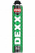 DEXX PRO, 750 мл, пистолетная, всесезонная, выход до 30 л, монтажная пена (41126)