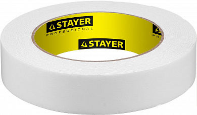 Купить STAYER 25 мм, 5 м, белая, на вспененной основе, двухсторонняя клейкая лента, Professional (12231-25-05) в интернет-магазине zubr-vrn в Воронеже