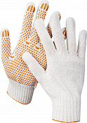 STAYER RIGID, L-XL, х/б перчатки с мягким покрытием из ПВХ-геля (точка), для тяжелых работ, противоскользящие, 7 класс, 10 пар (11397-H10)