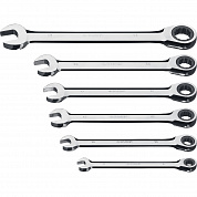 ЗУБР 6 шт, 8 - 17 мм, набор комбинированных трещоточных гаечных ключей, Профессионал (27074-H6)