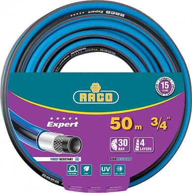 Купить RACO EXPERT, 3/4″, 50 м, 30 атм, четырёхслойный, армированный, поливочный шланг (40302-3/4-50) в интернет-магазине zubr-vrn в Воронеже