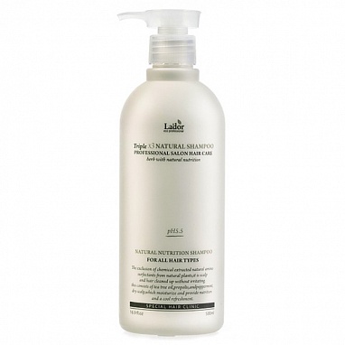 Lador Шампунь с протеинами шелка и кератином Triplex natural shampoo, 530 мл
