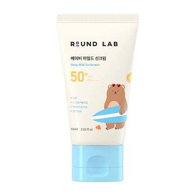 ROUND LAB ДЕТСКИЙ СОЛНЦЕЗАЩИТНЫЙ КРЕМ ДЛЯ ЧУВСТВИТЕЛЬНОЙ КОЖИ SPF50+ PA++++ BABY MILD SUNSCREEN