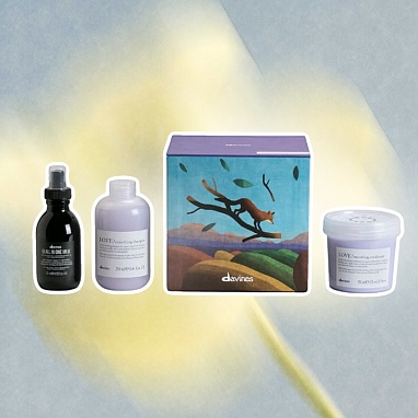 DAVINES НАБОР LOVE SMOOTHING ДЛЯ РАЗГЛАЖИВАНИЯ НЕПОСЛУШНЫХ ВОЛОС COLOURFUL MEDITERRANEAN SCRUB