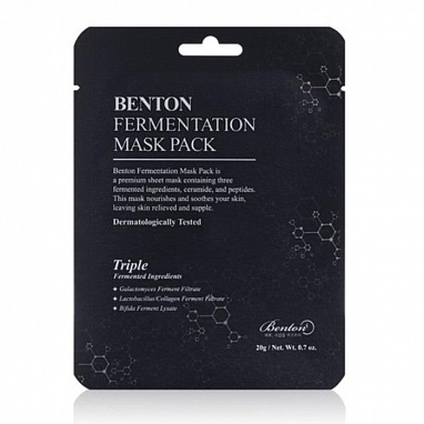 Benton Тканевая маска с ферментированными компонентами и пептидами Fermentation Mask Pack 20g